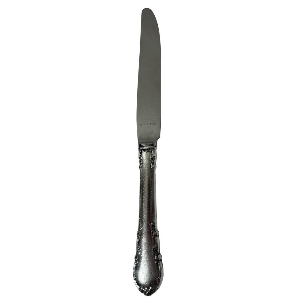 Lunt Modern Victorian Sterling Silver Handle Dinner Knife Stainless Blade 9.125"